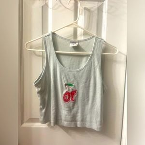 odd future cropped tank with embroidered cherry logo